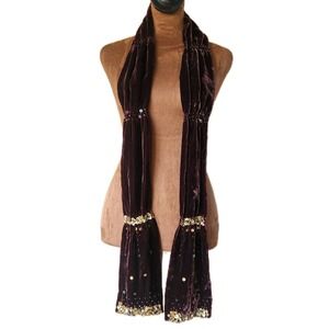 Vintage Talbots Velvet Beaded Sequins‎ Brownish Burgandy Fall Winter Y2K